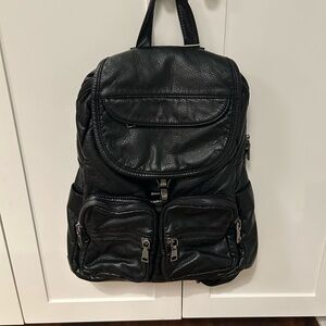 UTO Black Vegan Leather Backpack